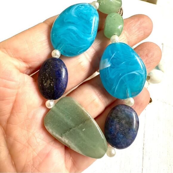 Multi strand beaded natural stones necklace - Picture 5 of 11